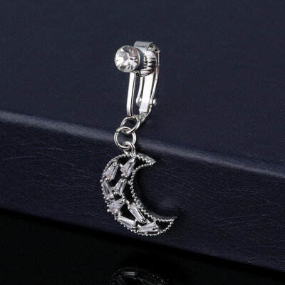 Nokte za pupak bez piercinga za žene Zlatno srebrna boja Bikini bijeli cirkon Mjesec leptir resica pupak nokat nakit za tijelo