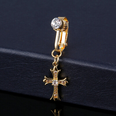 Nokte za pupak bez piercinga za žene Zlatno srebrna boja Bikini bijeli cirkon Mjesec leptir resica pupak nokat nakit za tijelo