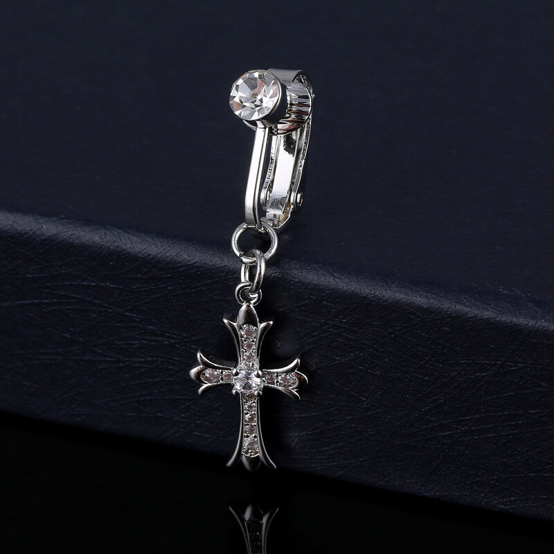 Nokte za pupak bez piercinga za žene Zlatno srebrna boja Bikini bijeli cirkon Mjesec leptir resica pupak nokat nakit za tijelo