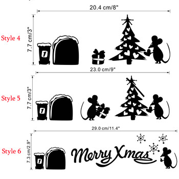 Смешни стикери за дупка на мишка Дупка за стена Карикатура Дупка на плъх Подвижен стенопис Коледен домашен декор Спалня Декорация на всекидневна Стикери
