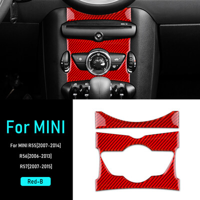 Uhlíkové vlákno pre Mini Cooper Clubman R55 R56 R57 Interiér auta Centrálny ovládací gombík Kryt nálepky Obtlačky Príslušenstvo