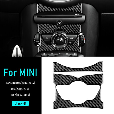 Uhlíkové vlákno pre Mini Cooper Clubman R55 R56 R57 Interiér auta Centrálny ovládací gombík Kryt nálepky Obtlačky Príslušenstvo