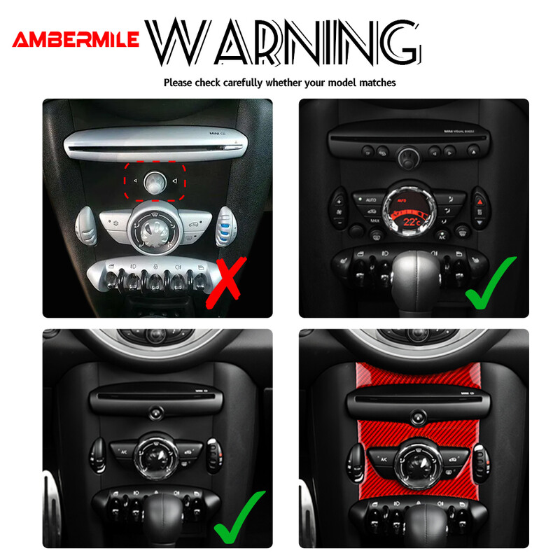 Uhlíkové vlákno pre Mini Cooper Clubman R55 R56 R57 Interiér auta Centrálny ovládací gombík Kryt nálepky Obtlačky Príslušenstvo