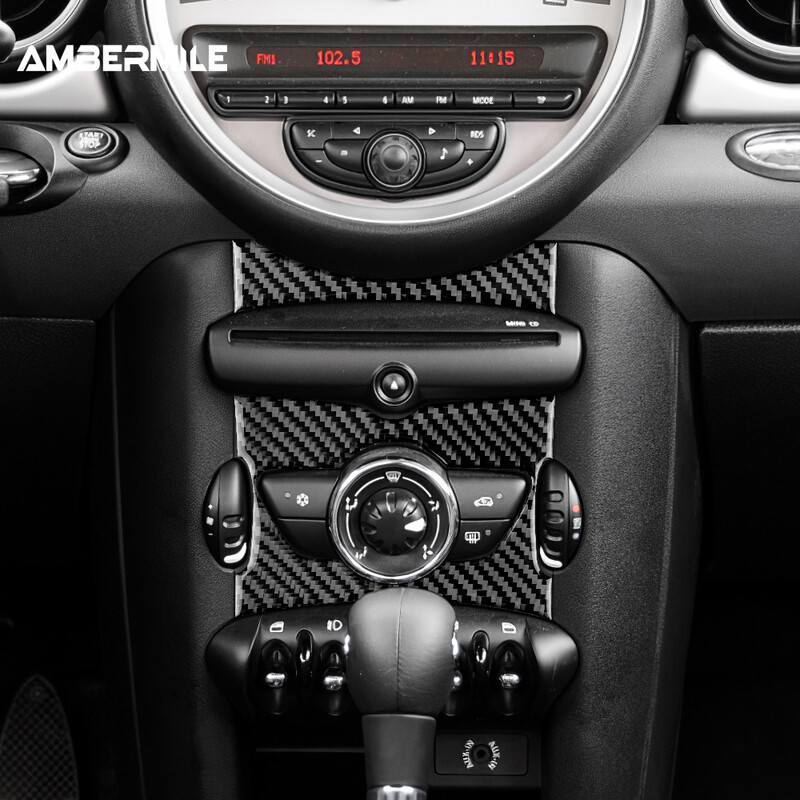 Uhlíkové vlákno pre Mini Cooper Clubman R55 R56 R57 Interiér auta Centrálny ovládací gombík Kryt nálepky Obtlačky Príslušenstvo