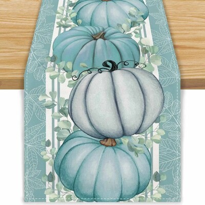 Őszi tök juhar levelek ágynemű asztali futók Őszi hálaadás bivalykockás csekk Parasztház parti Konyha étkezőasztal dekoráció