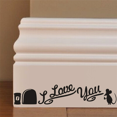 3D pelės skylutės raštas sienų lipdukai virtuvės miegamojo durų sienos kampo grindjuostės apdaila pasidaryk namų lipdukai gyvūnų vinilo freskos menas