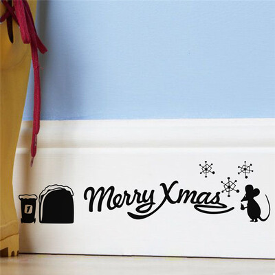 3D pelės skylutės raštas sienų lipdukai virtuvės miegamojo durų sienos kampo grindjuostės apdaila pasidaryk namų lipdukai gyvūnų vinilo freskos menas