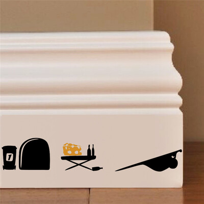 3D pelės skylutės raštas sienų lipdukai virtuvės miegamojo durų sienos kampo grindjuostės apdaila pasidaryk namų lipdukai gyvūnų vinilo freskos menas