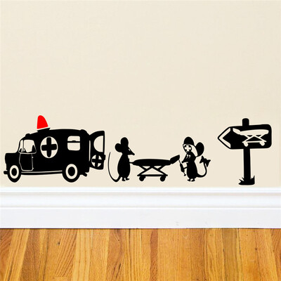 3D pelės skylutės raštas sienų lipdukai virtuvės miegamojo durų sienos kampo grindjuostės apdaila pasidaryk namų lipdukai gyvūnų vinilo freskos menas