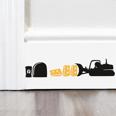 3D pelės skylutės raštas sienų lipdukai virtuvės miegamojo durų sienos kampo grindjuostės apdaila pasidaryk namų lipdukai gyvūnų vinilo freskos menas