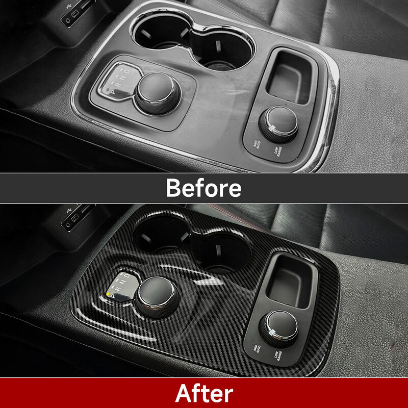 Decorație centrală din fibră de carbon pentru panoul schimbătorului de viteze, potrivite pentru Dodge Durango 2014 2015 2016 2017 2018 2019 2020 Accesorii