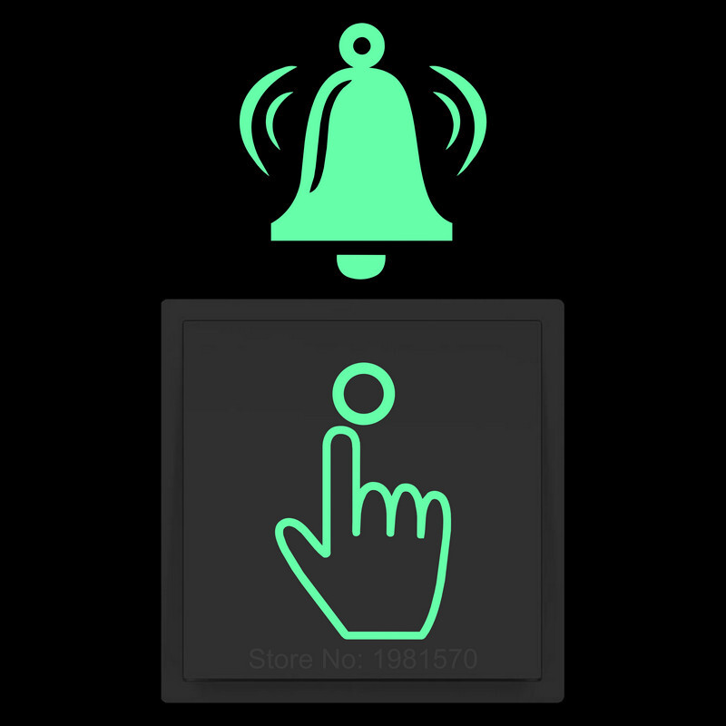 Ring the Bell Vinyl Switch Αυτοκόλλητο Λάμπει στο σκοτάδι Αστεία κινούμενα σχέδια Πινακίδα καμπάνα Αυτοκόλλητο τοίχου μπάνιου υπνοδωματίου πόρτας υπνοδωμάτιο Διακόσμηση σπιτιού