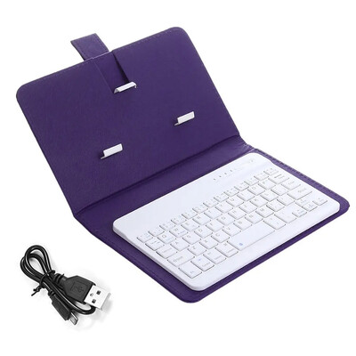 PU odinis Bluetooth belaidės klaviatūros dėklo apsauginis dangtelis, skirtas iPhone Xiaomi Samsung mobiliojo telefono palaikymo apsauginis dangtelis