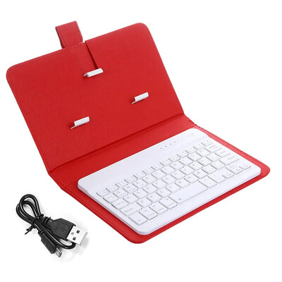 PU odinis Bluetooth belaidės klaviatūros dėklo apsauginis dangtelis, skirtas iPhone Xiaomi Samsung mobiliojo telefono palaikymo apsauginis dangtelis