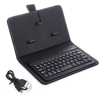 PU odinis Bluetooth belaidės klaviatūros dėklo apsauginis dangtelis, skirtas iPhone Xiaomi Samsung mobiliojo telefono palaikymo apsauginis dangtelis