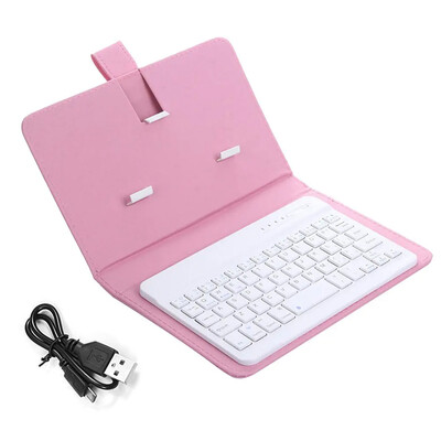 PU odinis Bluetooth belaidės klaviatūros dėklo apsauginis dangtelis, skirtas iPhone Xiaomi Samsung mobiliojo telefono palaikymo apsauginis dangtelis