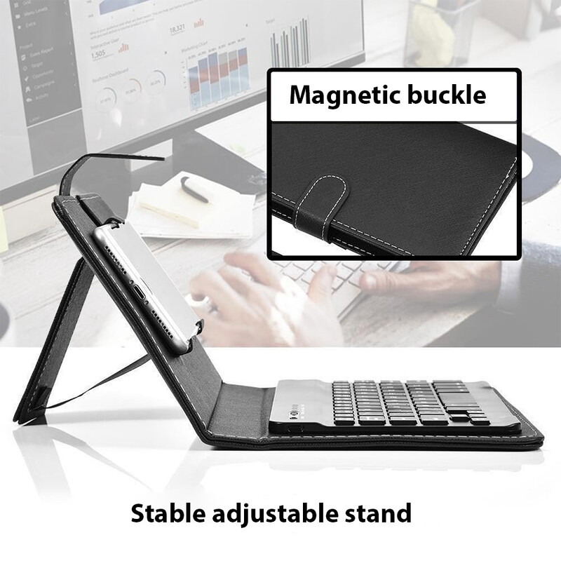 PU odinis Bluetooth belaidės klaviatūros dėklo apsauginis dangtelis, skirtas iPhone Xiaomi Samsung mobiliojo telefono palaikymo apsauginis dangtelis