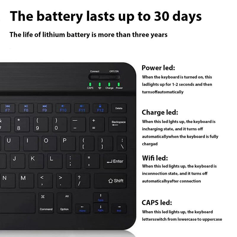 PU odinis Bluetooth belaidės klaviatūros dėklo apsauginis dangtelis, skirtas iPhone Xiaomi Samsung mobiliojo telefono palaikymo apsauginis dangtelis