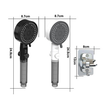 VILOYI 10 режима на пръскане, филтрирана душ глава, ръчна душ глава с високо налягане, спестяваща вода, устойчива на падане, дюза за душ за баня
