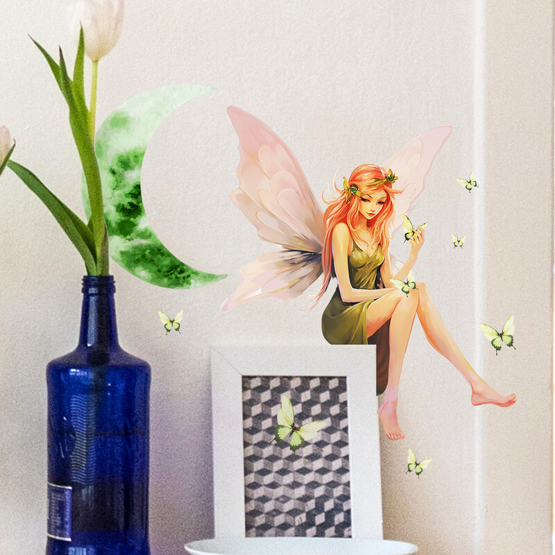 Tündérmanó Tündér világító fali matricák gyerekszobákhoz lányszobák lakberendezési tárgyakhoz Sötétben világítanak Fénycső kapcsoló matricák