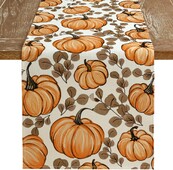 Φθινοπωρινό Φθινοπωρινό Φύλλο Κολοκύθας Ευκάλυπτος Λινό Τραπέζι Ράνερ Φθινόπωρο των Ευχαριστιών Φουλάρι για εορταστική διακόσμηση τραπεζαρίας κουζίνας γάμου