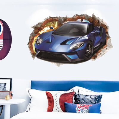 3D nálepky na stenu s vozidlom superauta, divoký jeep, rozbitý nástenný plagát, nástenné umenie, nálepka na auto do detskej izby, nástenné maľby, darčeky pre chlapcov.