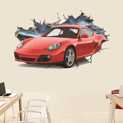 3D nálepky na stenu s vozidlom superauta, divoký jeep, rozbitý nástenný plagát, nástenné umenie, nálepka na auto do detskej izby, nástenné maľby, darčeky pre chlapcov.