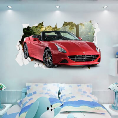 3D nálepky na stenu s vozidlom superauta, divoký jeep, rozbitý nástenný plagát, nástenné umenie, nálepka na auto do detskej izby, nástenné maľby, darčeky pre chlapcov.