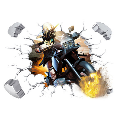 Τρισδιάστατα αυτοκόλλητα τοίχου Supercross Vehicle Wild jeep Broken Wall αφίσα τοίχου Αυτοκόλλητα Αυτοκόλλητα Αυτοκόλλητα τοιχογραφίες διακόσμηση παιδικού δωματίου Μπομπονιέρες αγοριών