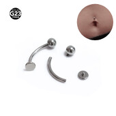 1 ks piercing do pupka s vnútorným závitom z titánu G23, 14g, 6-14mm, okrúhla guľôčka s plochou základňou, závesný krúžok do pupka