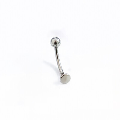 1 ks piercing do pupka s vnútorným závitom z titánu G23, 14g, 6-14mm, okrúhla guľôčka s plochou základňou, závesný krúžok do pupka