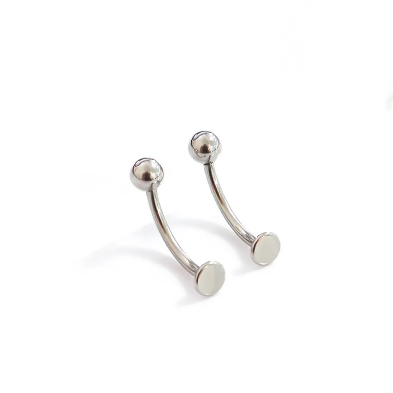1 ks piercing do pupka s vnútorným závitom z titánu G23, 14g, 6-14mm, okrúhla guľôčka s plochou základňou, závesný krúžok do pupka