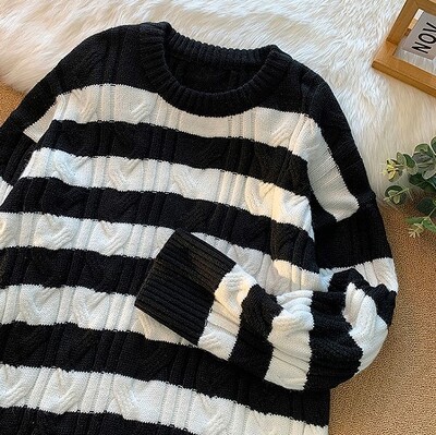 Πλεκτό πουλόβερ ανδρικό πουλόβερ φθινοπώρου χειμερινού αντίθεσης 2023 Μαύρο κόκκινο ριγέ Πουλόβερ Hot Sale Πλεκτά A116