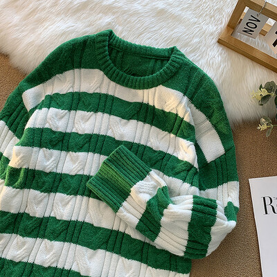 Πλεκτό πουλόβερ ανδρικό πουλόβερ φθινοπώρου χειμερινού αντίθεσης 2023 Μαύρο κόκκινο ριγέ Πουλόβερ Hot Sale Πλεκτά A116