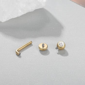 1 ΤΕΜ. G23 Titanium Christina Vertical Hood Piercings Lip Rings CZ Crystal Brown Piercings Belly Rings Body Jewelry 14G