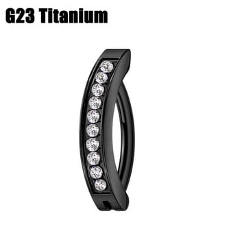 1 τμχ εμφύτευμα βαθμού G23 Titanium Cz Δαχτυλίδι κοιλιακού δαχτυλιδιού Septum Ring Clicker Belly Clip Δαχτυλίδι αφαλού Καμπυλωτό κόσμημα διάτρησης μπάρα