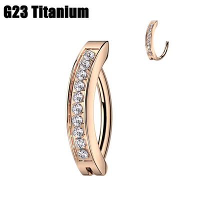 1PC Implant Grad G23 Titanium Cz Inel pentru buric Inel pentru sept Inel Clicker pentru buric Inel pentru buric Curbat Barbell Piercing Bijuterii