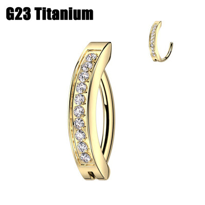 1PC Implant Grad G23 Titanium Cz Inel pentru buric Inel pentru sept Inel Clicker pentru buric Inel pentru buric Curbat Barbell Piercing Bijuterii