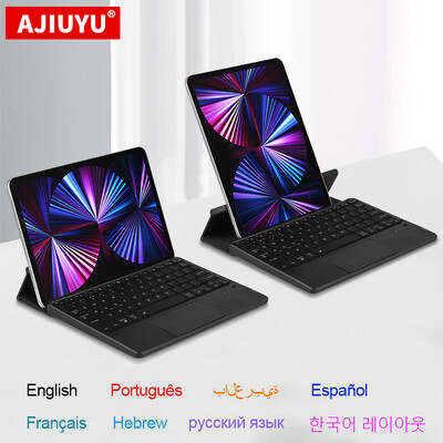 AJIUYU skārienpaneļa tastatūra ar statīvu planšetdatoram Android iOS Windows bezvadu tastatūra Bluetooth aizmugurgaismota tastatūra iPad tālrunim