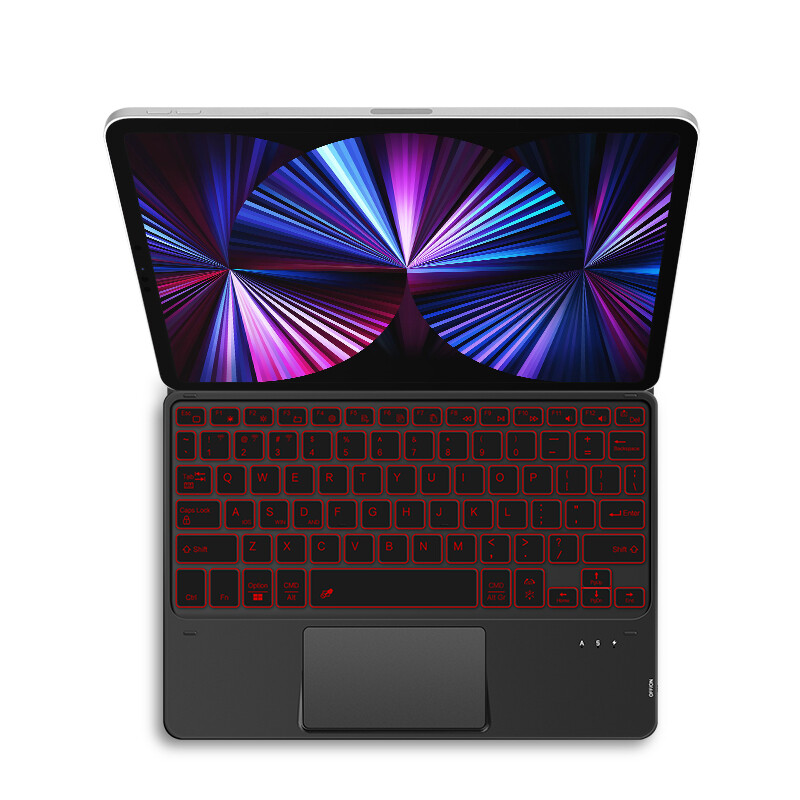 Bezdrôtová klávesnica AJIUYU TouchPad so stojanom pre tablety Android iOS Windows a Bluetooth podsvietená klávesnica pre iPad a iPhone