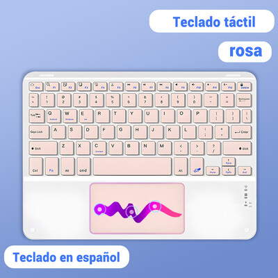 Tastatură wireless kawaii TrackPad pentru tabletă IOS Android Windows pentru iPad Air 4 Mini Pro Spaniolă Arabă Coreeană Rusă Tastatură