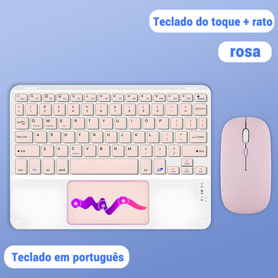Tastatură wireless kawaii TrackPad pentru tabletă IOS Android Windows pentru iPad Air 4 Mini Pro Spaniolă Arabă Coreeană Rusă Tastatură