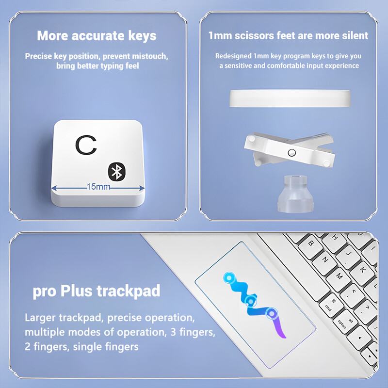 Ασύρματο πληκτρολόγιο kawaii TrackPad για IOS Android Tablet Windows για iPad Air 4 Mini Pro Ισπανικό Αραβικό Κορεατικό Ρωσικό Πληκτρολόγιο