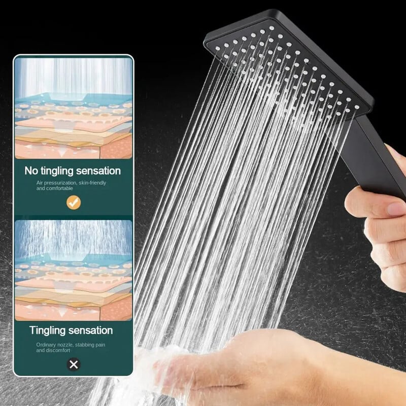 Ακροφύσιο υπό πίεση Κεφαλή ντους μπάνιου Ψεκαστήρας υψηλής πίεσης εξοικονόμησης νερού ABS Αξεσουάρ μπάνιου Κεφαλή ντους βροχής χρωμίου