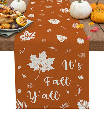 Rudens moliūgų klevo lapų Kalėdų stalo bėgikas Vestuvinis papuošimas Lininis valgomojo stalo bėgikas Kalėdų papuošimas 2023 m.