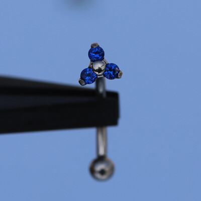 F136 Σετ τρυπήματος φρυδιών από τιτάνιο Opal Zircon 16G Εσωτερική κλωστή Μπανάνα με κυρτό χείλος Κοσμήματα για τρύπημα αφαλού