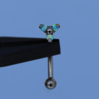 F136 Σετ τρυπήματος φρυδιών από τιτάνιο Opal Zircon 16G Εσωτερική κλωστή Μπανάνα με κυρτό χείλος Κοσμήματα για τρύπημα αφαλού