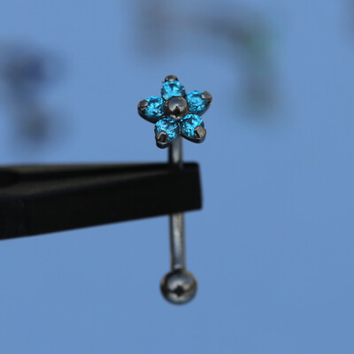 F136 Σετ τρυπήματος φρυδιών από τιτάνιο Opal Zircon 16G Εσωτερική κλωστή Μπανάνα με κυρτό χείλος Κοσμήματα για τρύπημα αφαλού