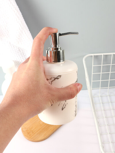 1vnt keraminio rašto muilo butelis – paspauskite ant rankų plovimo tuščio buteliuko, šampūno buteliuko, vonios kambario muilo dozavimo buteliuko baltos spalvos