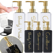 Dozator de săpun reutilizabil pentru decorarea casei care economisește spațiu și etichete minimaliste rezistente la apă Pompă simplă de apăsare pentru accesorii de baie